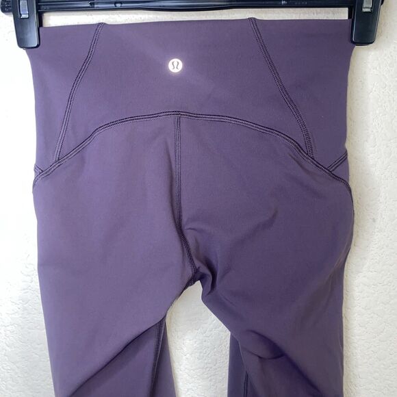 Lululemon Train Times Crop 17" Leggings pants 4 Purple Mesh Side Luxtreme gym - Picture 6 of 11